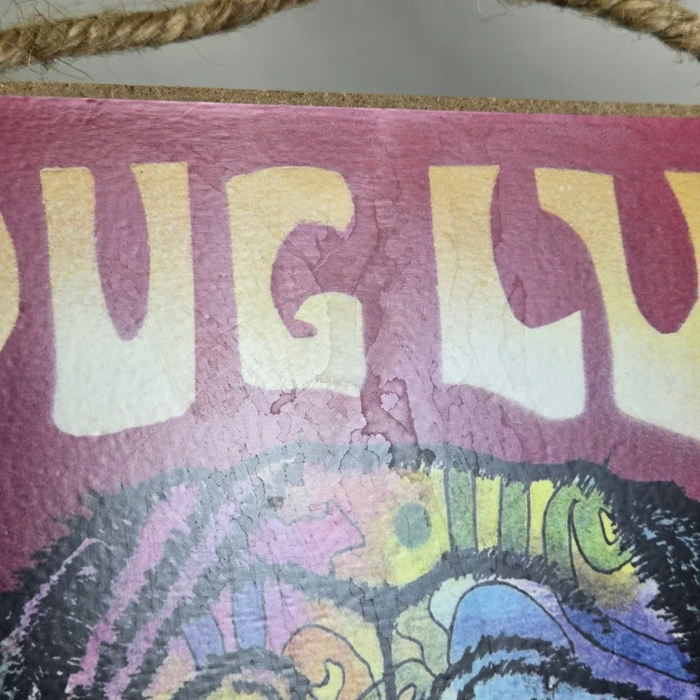 Dean Russo Pug Luv Dog Art Hanging Wall Decor Wooden Sign 10.5